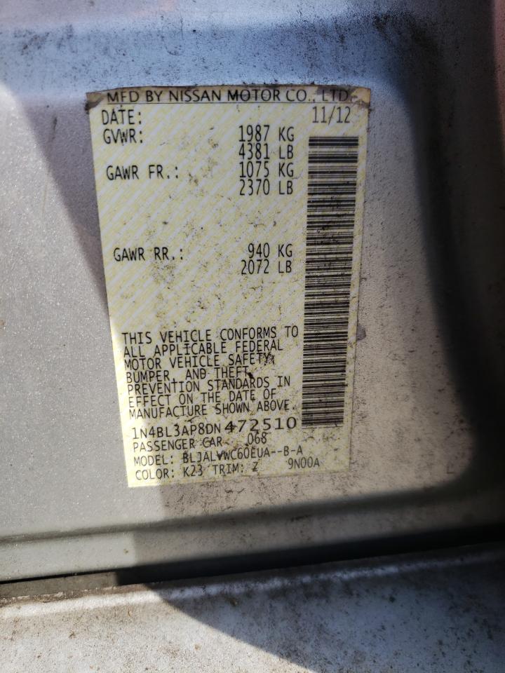 Photo 10 from auction – 2013 NISSAN ALTIMA 3.5 with VIN 1N4BL3AP8DN472510
