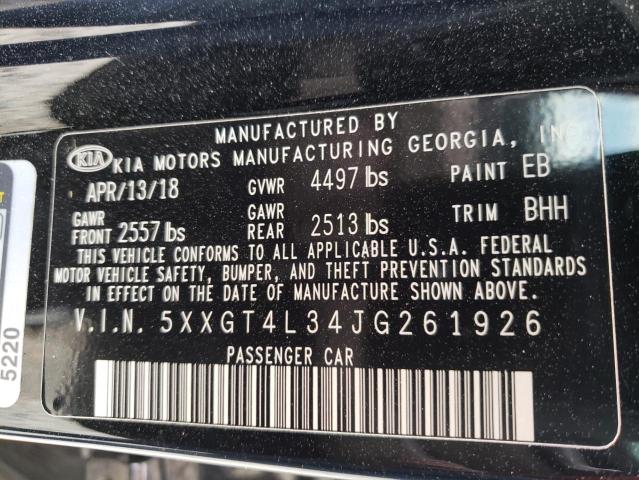 Photo 10 from auction – 2018 KIA OPTIMA LX with VIN 5XXGT4L34JG261926