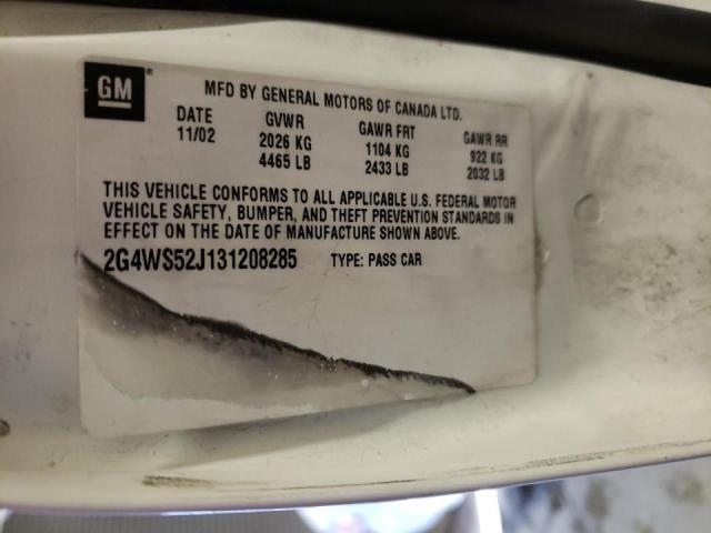 Photo 10 from auction – 2003 BUICK CENTURY CU with VIN 2G4WS52J131208285