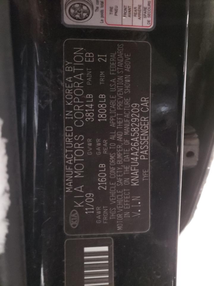 Photo 10 from auction – 2010 KIA FORTE EX with VIN KNAFU4A26A5829209