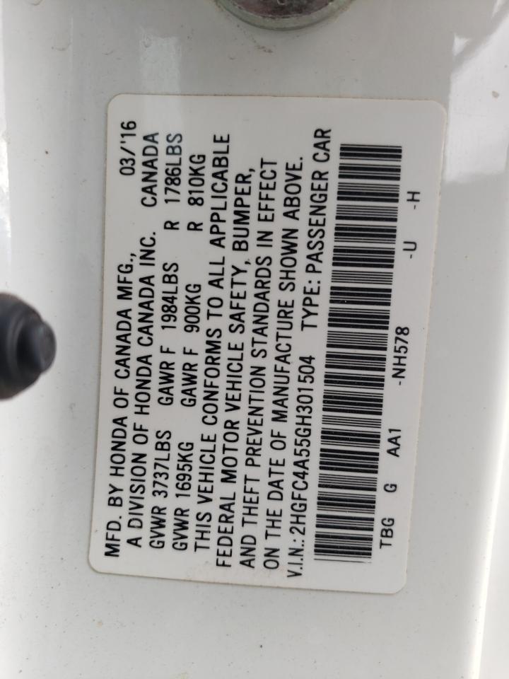 Photo 10 from auction – 2016 HONDA CIVIC LX with VIN 2HGFC4A55GH301504