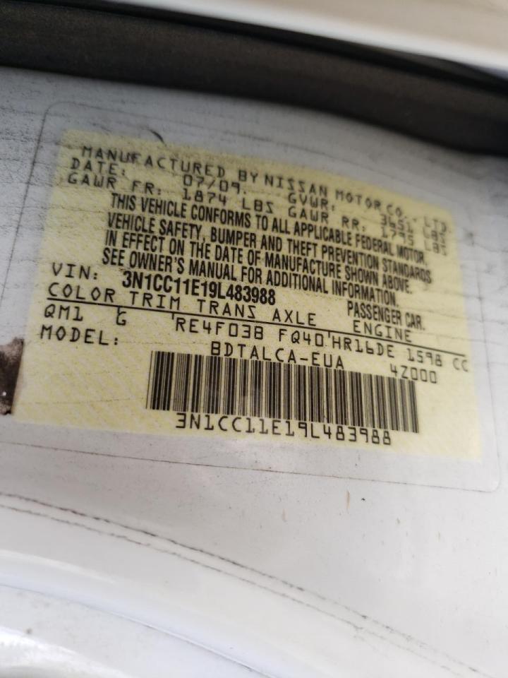 Photo 10 from auction – 2009 NISSAN VERSA S with VIN 3N1CC11E19L483988