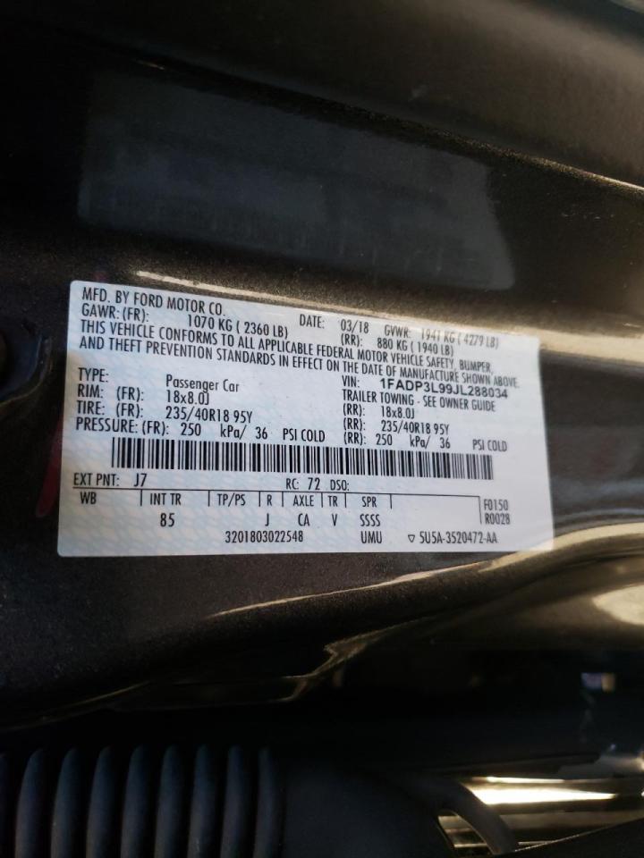 Photo 10 from auction – 2018 FORD FOCUS ST with VIN 1FADP3L99JL288034