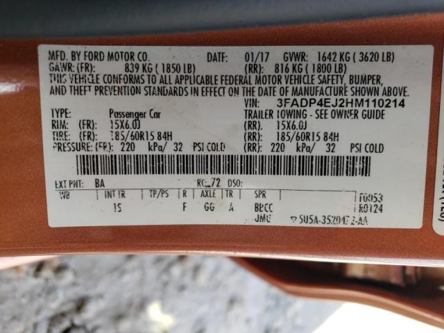 Photo 10 from auction – 2017 FORD FIESTA with VIN 3FADP4EJ2HM110214