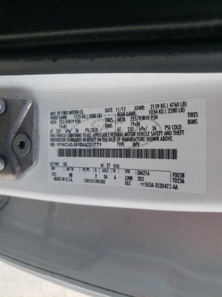 Photo 10 from auction – 2013 FORD ESCAPE TIT with VIN 1FMCU0J91DUC01771