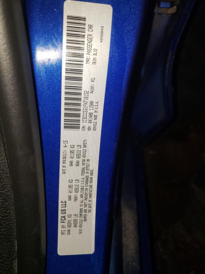 Photo 10 from auction – 2015 CHRYSLER 200 C with VIN 1C3CCCEG1FN718152