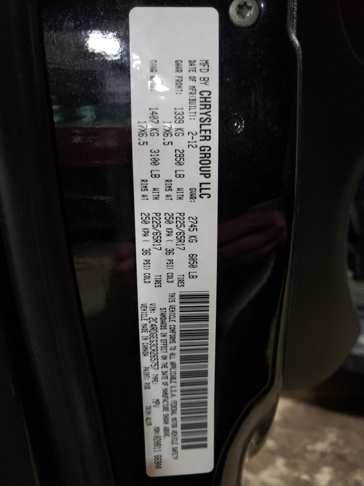 Фото 10 с аукциона – 2012 DODGE GRAND CARA с VIN 2C4RDGEG3CR265757