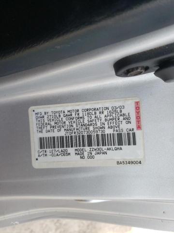 Photo 10 from auction – 2003 TOYOTA MR2 SPYDER with VIN JTDFR320730059730