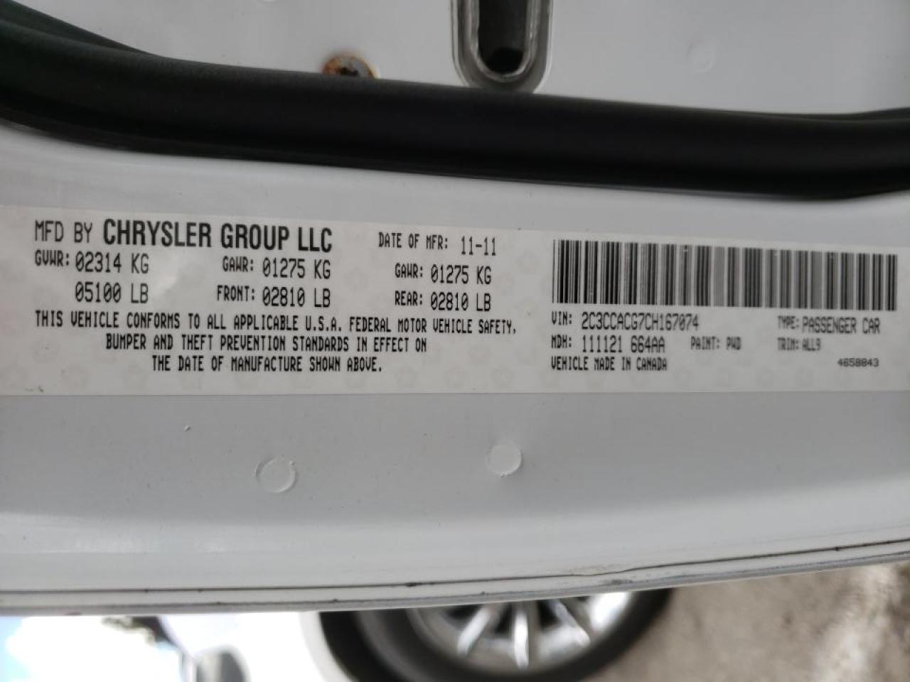 Photo 10 from auction – 2012 CHRYSLER 300 LIMITE with VIN 2C3CCACG7CH167074