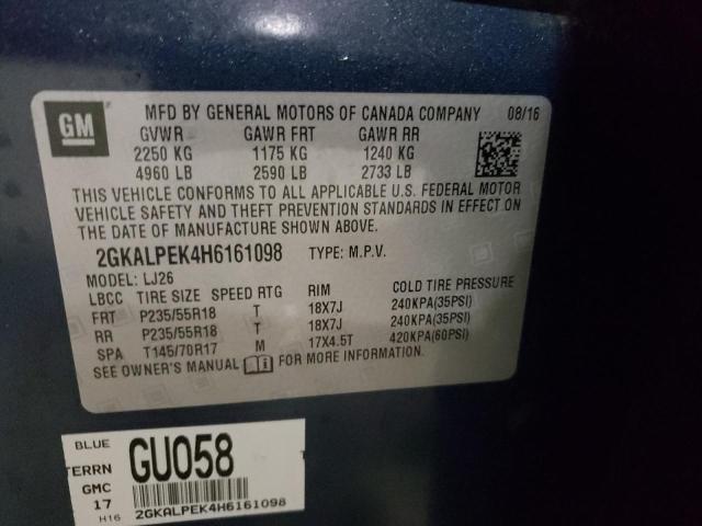 Photo 10 from auction – 2017 GMC TERRAIN SL with VIN 2GKALPEK4H6161098