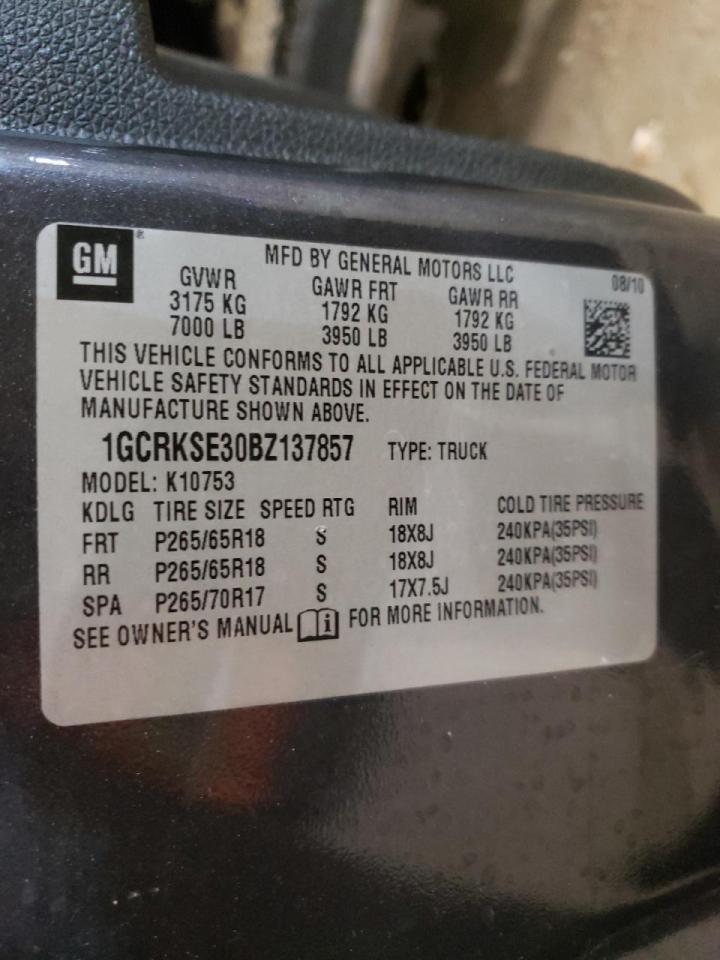 Photo 10 from auction – 2011 CHEVROLET SILVERADO with VIN 1GCRKSE30BZ137857