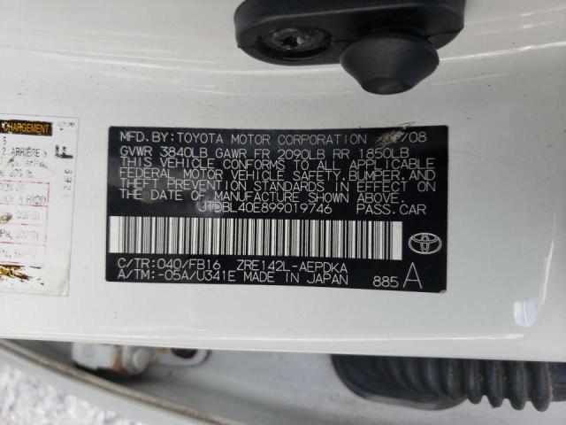 Photo 10 from auction – 2009 TOYOTA COROLLA BA with VIN JTDBL40E899019746