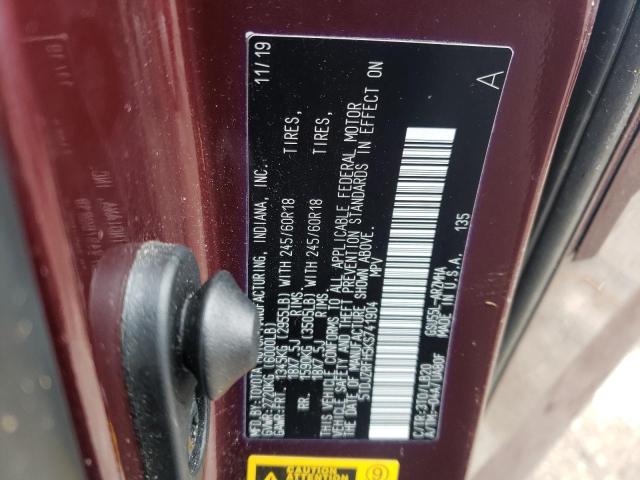 Photo 10 from auction – 2019 TOYOTA HIGHLANDER with VIN 5TDJZRFH5KS741904