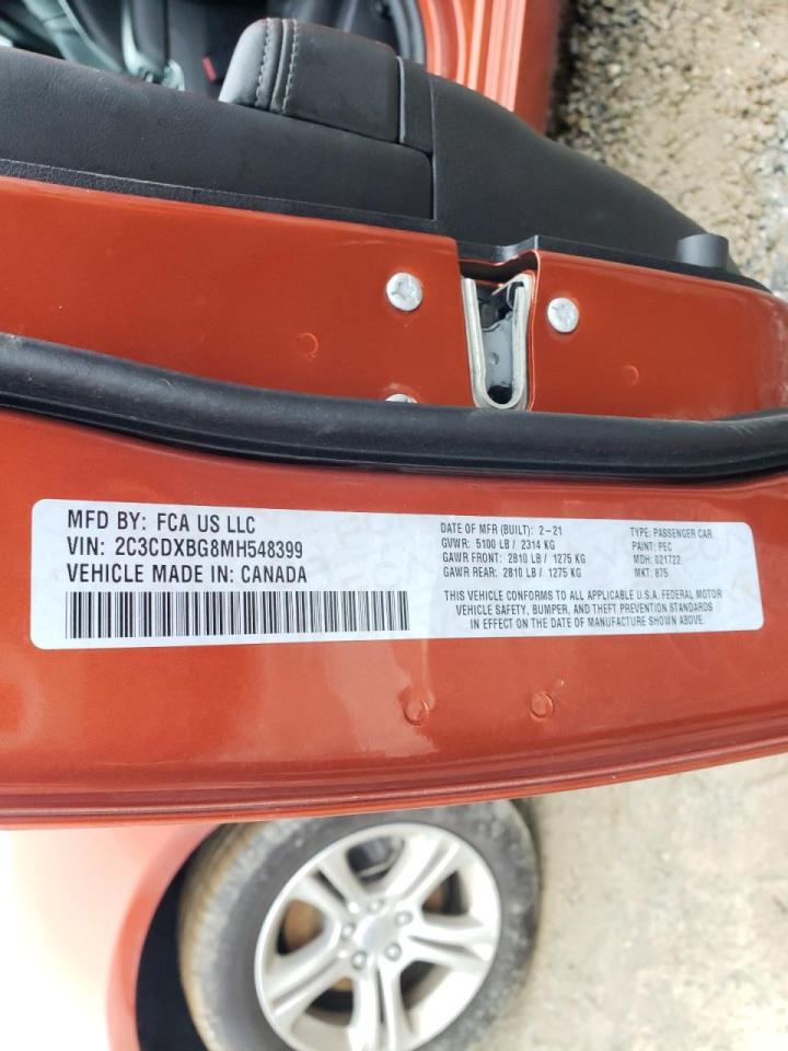 Photo 10 from auction – 2021 DODGE CHARGER SX with VIN 2C3CDXBG8MH548399