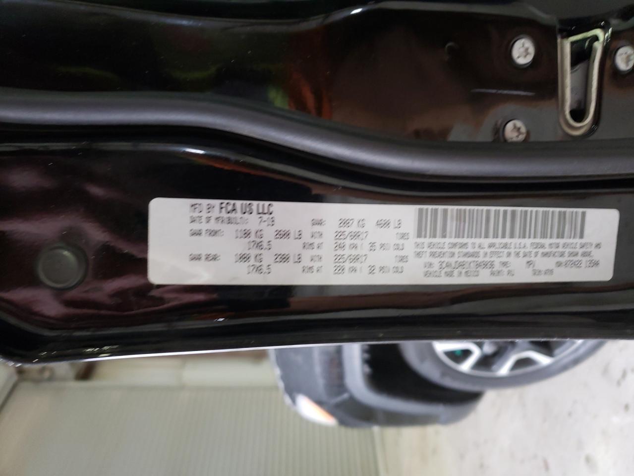 Photo 10 from auction – 2019 JEEP COMPASS SP with VIN 3C4NJDAB1KT849036