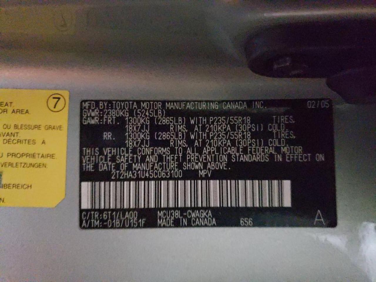 Photo 10 from auction – 2005 LEXUS RX 330 with VIN 2T2HA31U45C063100