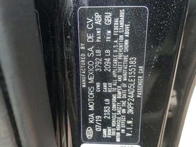 Photo 10 from auction – 2020 KIA FORTE FE with VIN 3KPF24AD5LE155183