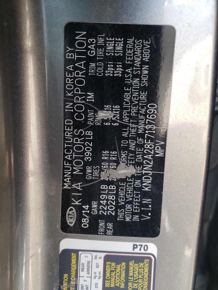 Photo 10 from auction – 2015 KIA SOUL with VIN KNDJN2A28F7137690