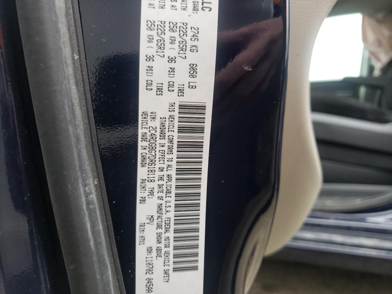 Photo 10 from auction – 2013 DODGE GRAND CARA with VIN 2C4RDGBG7DR618118