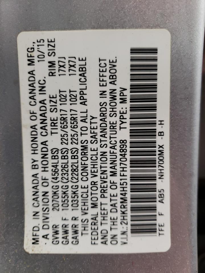 Photo 10 from auction – 2015 HONDA CR-V EX with VIN 2HKRM4H51FH704898