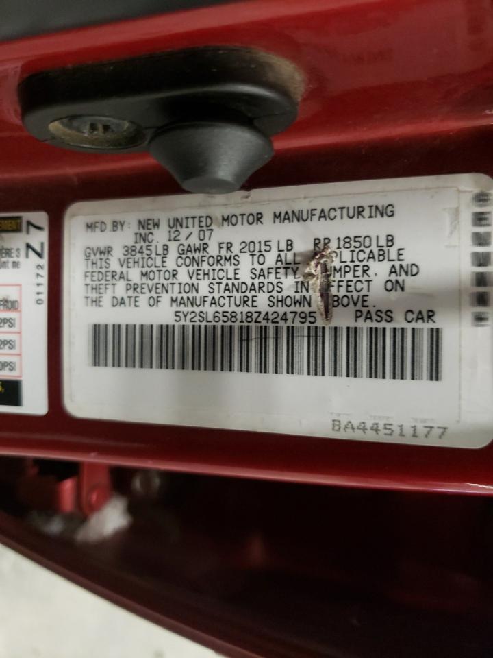 Photo 10 from auction – 2008 PONTIAC VIBE with VIN 5Y2SL65818Z424795