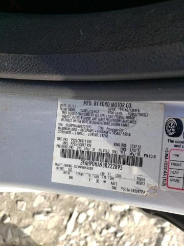 Photo 10 from auction – 2011 FORD FUSION SE with VIN 3FAHP0HA9BR222895