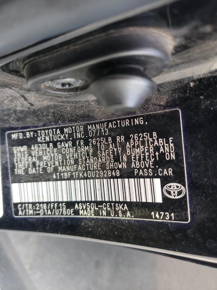 Photo 10 from auction – 2013 TOYOTA CAMRY L with VIN 4T1BF1FK4DU292848