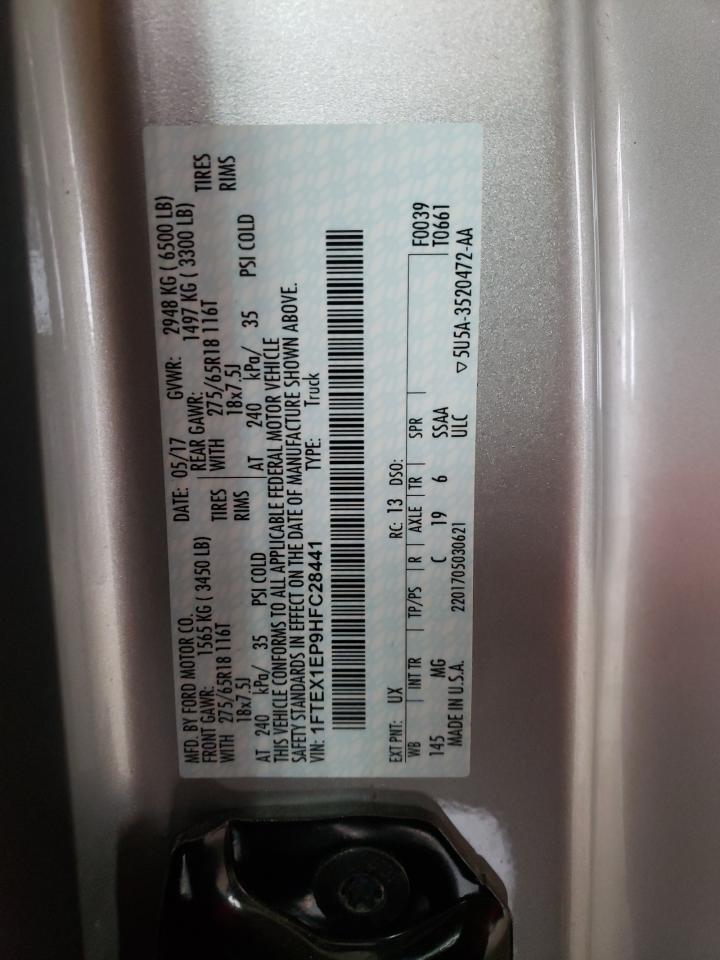 Photo 10 from auction – 2017 FORD F150 SUPER with VIN 1FTEX1EP9HFC28441