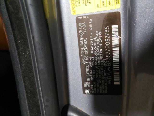 Photo 10 from auction – 2007 BMW 335 I with VIN WBAWB73577P032785