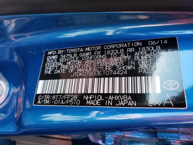 Photo 10 from auction – 2014 TOYOTA PRIUS C with VIN JTDKDTB33E1074424