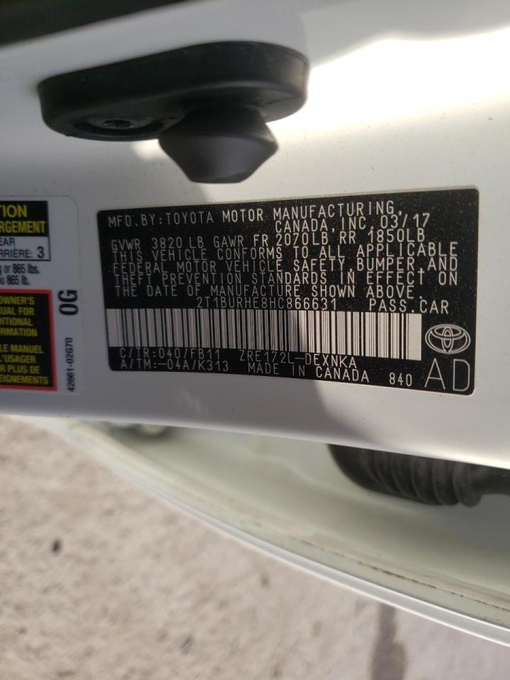 Photo 10 from auction – 2017 TOYOTA COROLLA L with VIN 2T1BURHE8HC866631