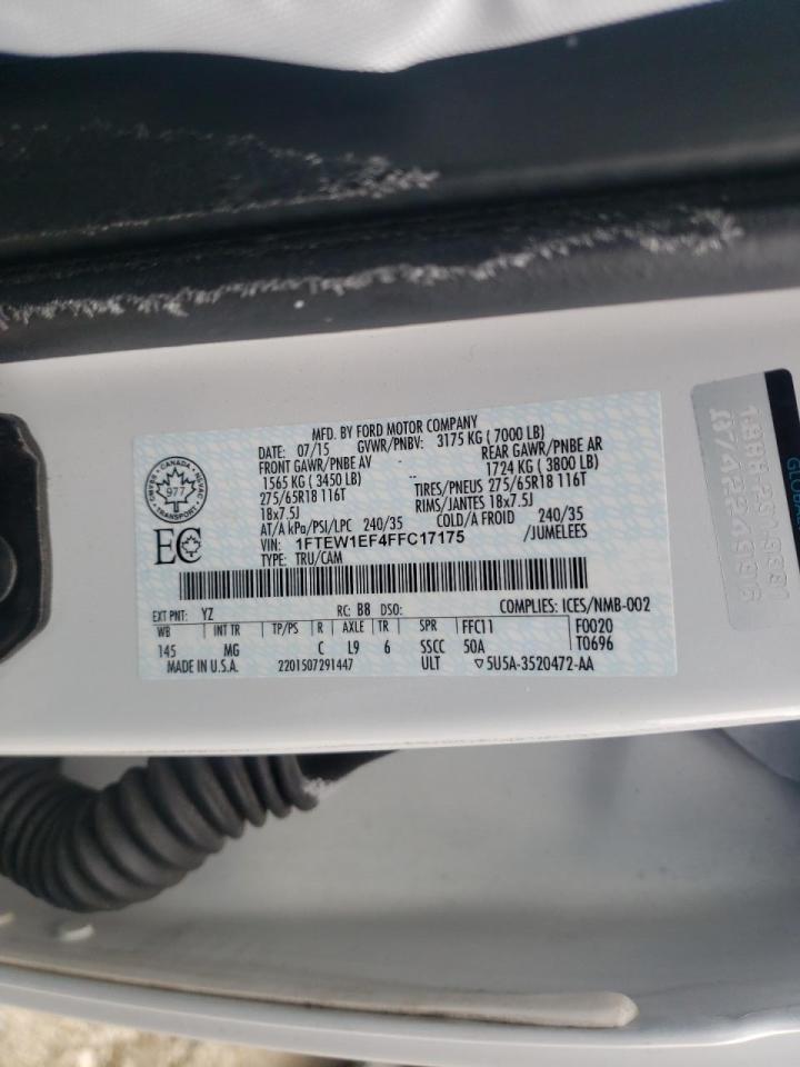 Photo 10 from auction – 2015 FORD F150 SUPER with VIN 1FTEW1EF4FFC17175