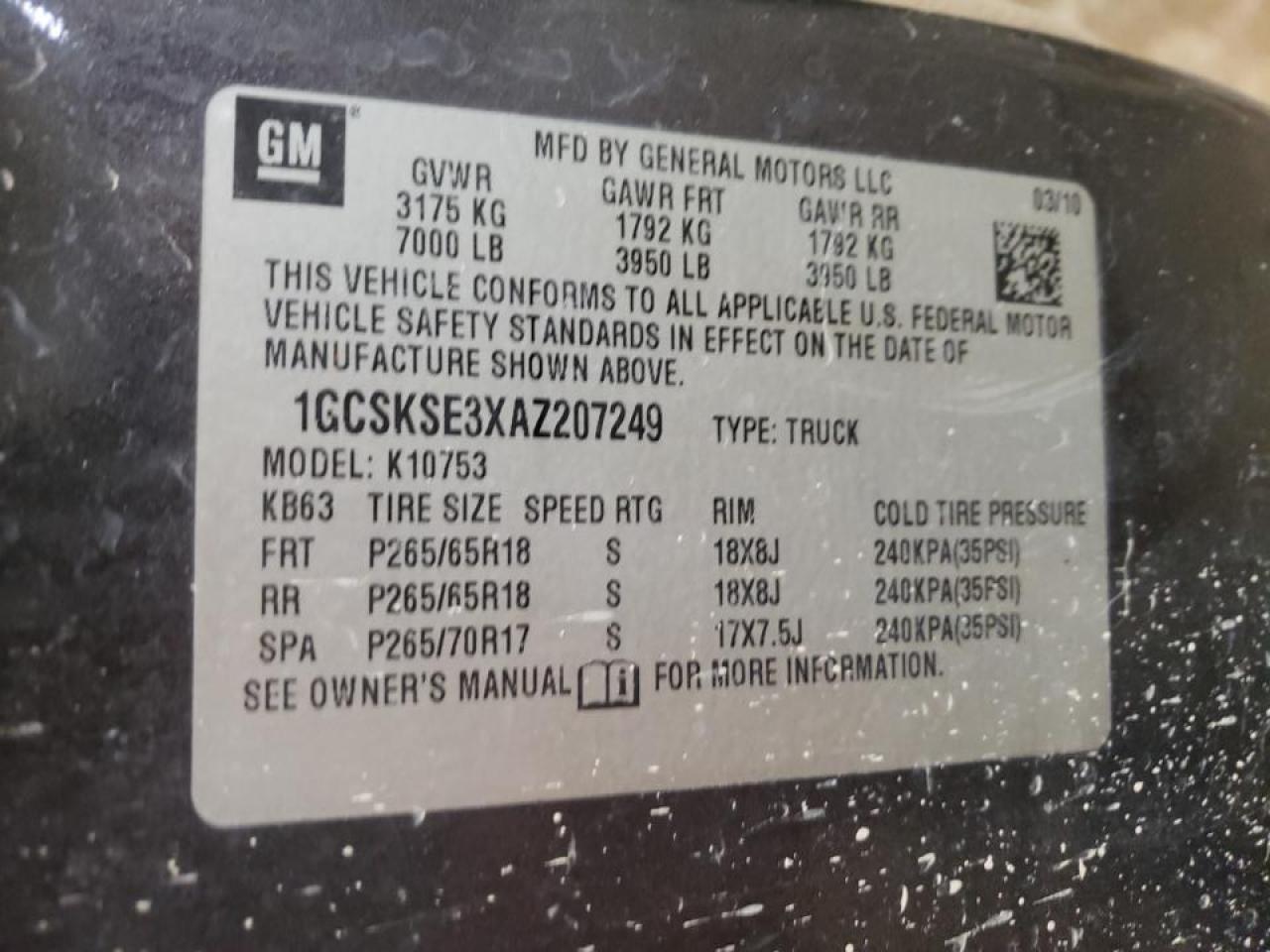 Photo 10 from auction – 2011 CHEVROLET SILVERADO with VIN 1GCPKSE31BF140887