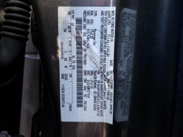 Photo 10 from auction – 2012 FORD FOCUS SEL with VIN 1FAHP3M23CL436118