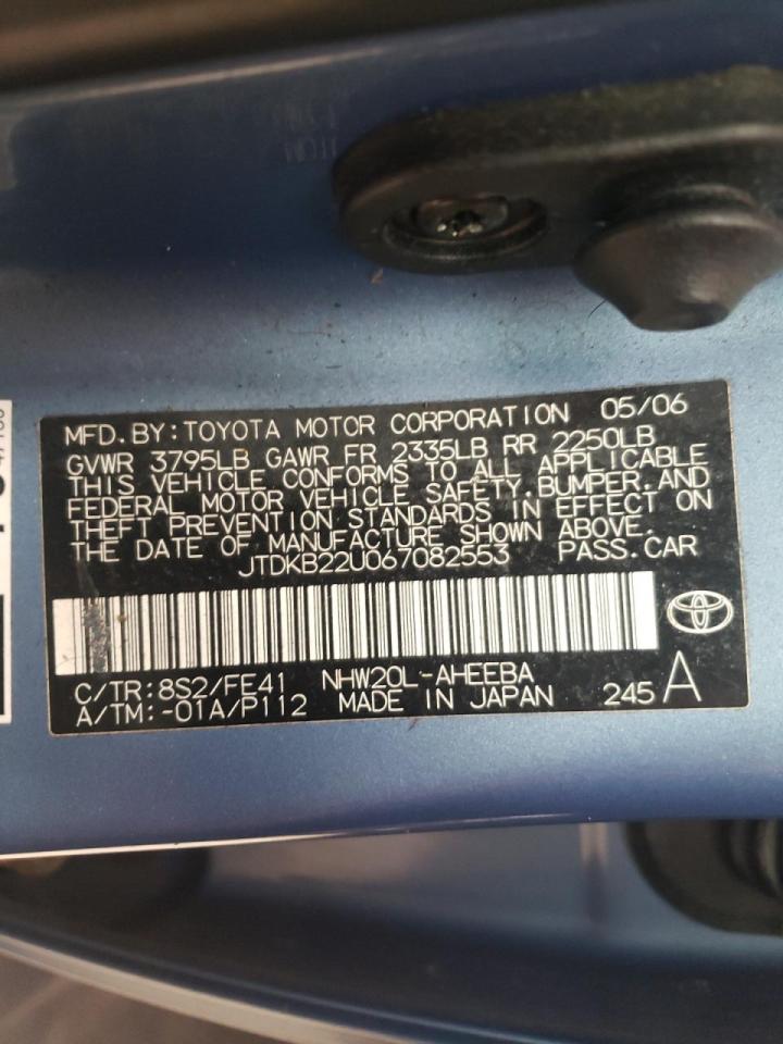 Photo 10 from auction – 2006 TOYOTA PRIUS with VIN JTDKB22U067082553