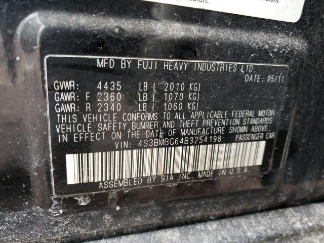 Photo 10 from auction – 2011 SUBARU LEGACY 2.5 with VIN 4S3BMBG64B3254198