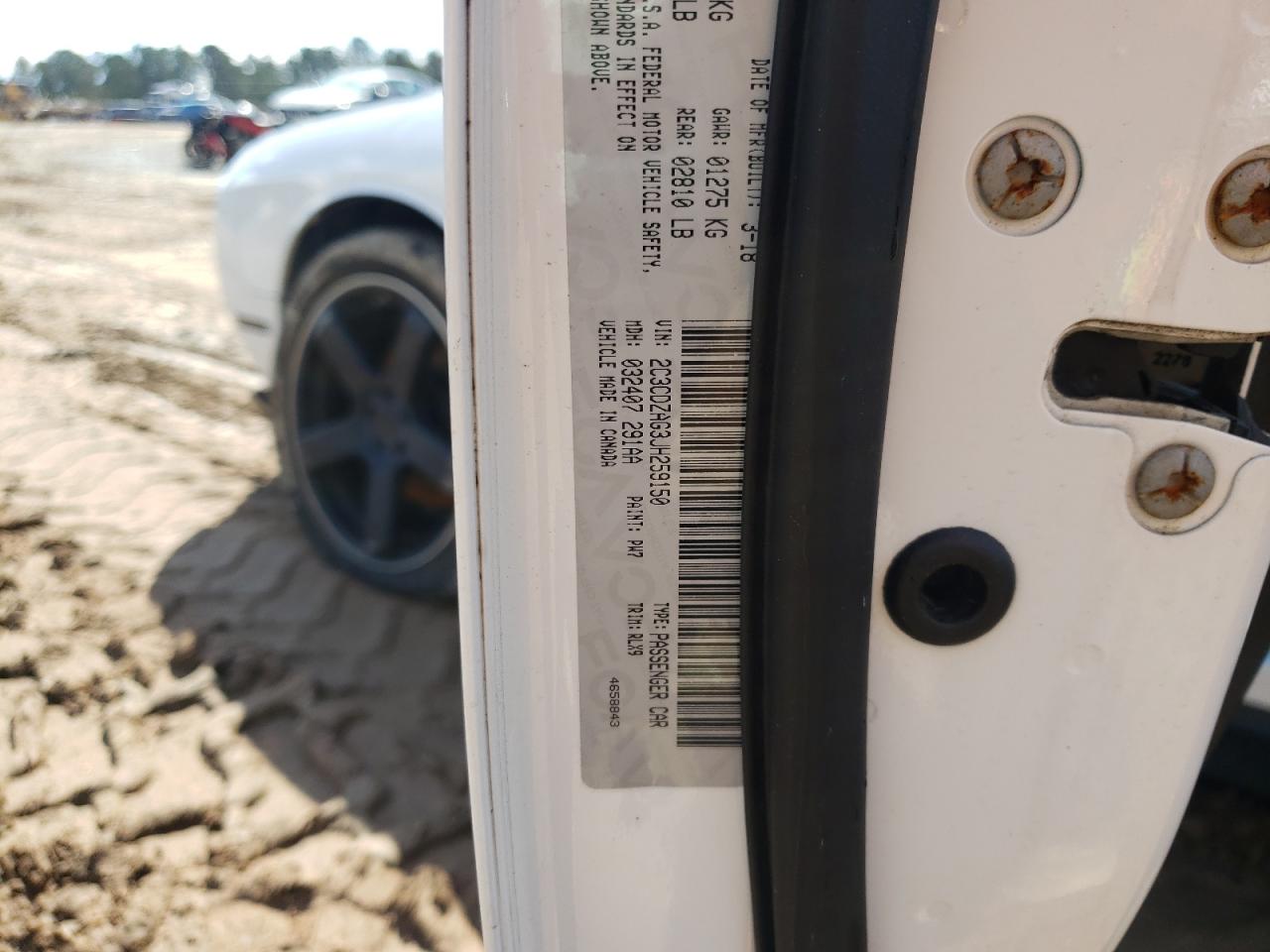 Photo 10 from auction – 2018 DODGE CHALLENGER with VIN 2C3CDZAG3JH259150