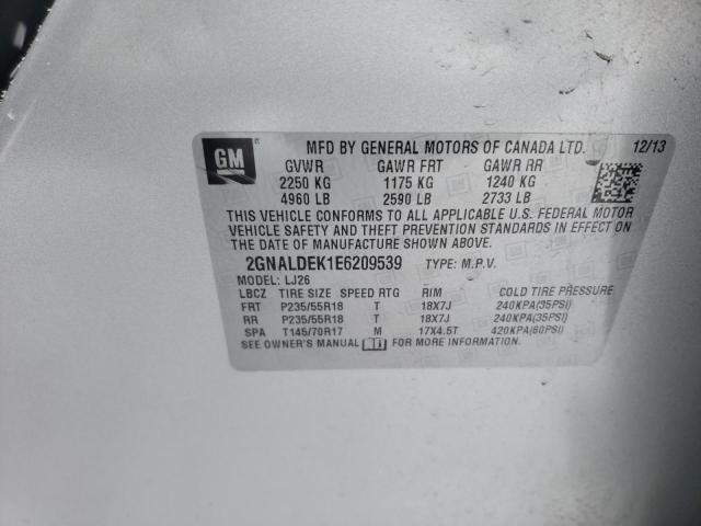 Photo 10 from auction – 2014 CHEVROLET EQUINOX LT with VIN 2GNALDEK1E6209539