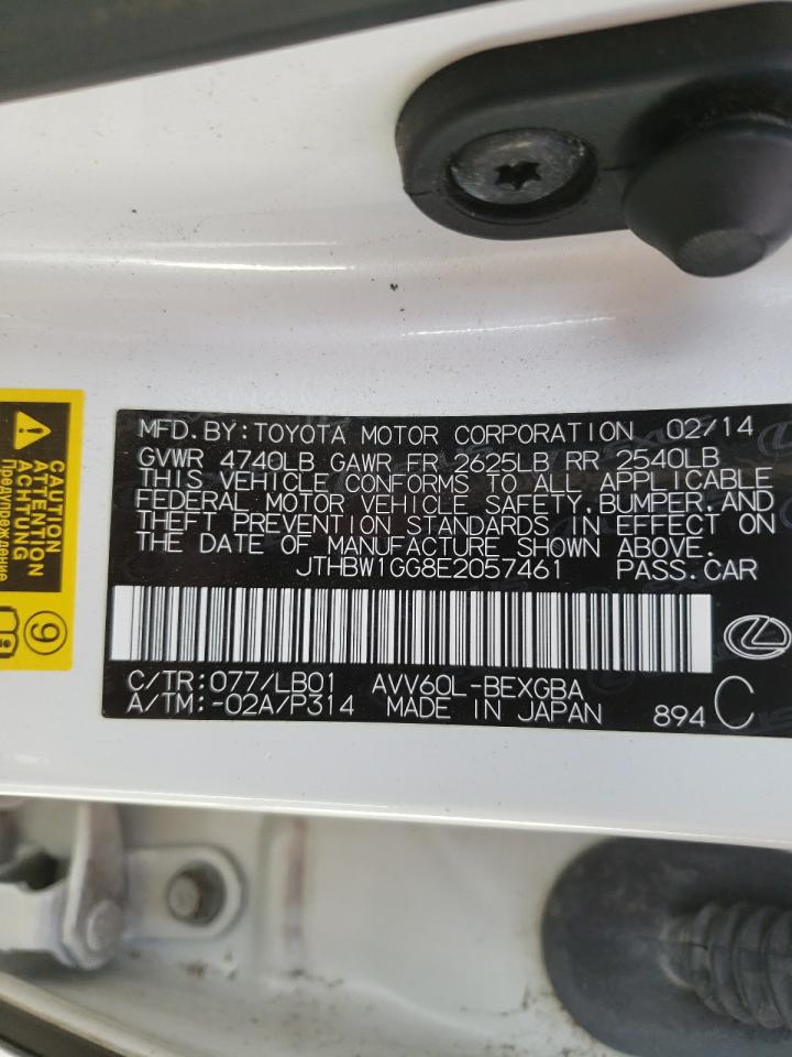 Photo 10 from auction – 2014 LEXUS ES 300H with VIN JTHBW1GG8E2057461