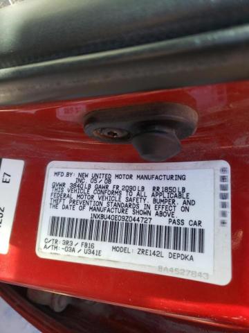 Photo 10 from auction – 2009 TOYOTA COROLLA BA with VIN 1NXBU40E09Z044727