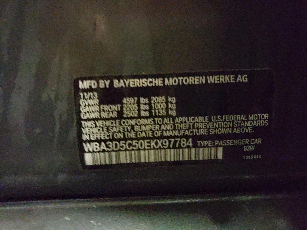 Photo 10 from auction – 2014 BMW 328 D XDRI with VIN WBA3D5C50EKX97784