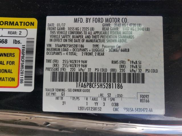 Photo 10 from auction – 2017 FORD MUSTANG GT with VIN 1FA6P8CF5H5281186