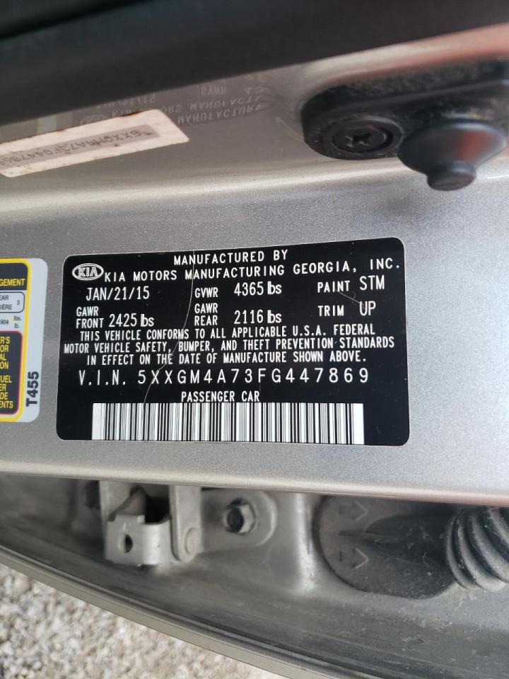 Photo 10 from auction – 2015 KIA OPTIMA LX with VIN 5XXGM4A73FG447869