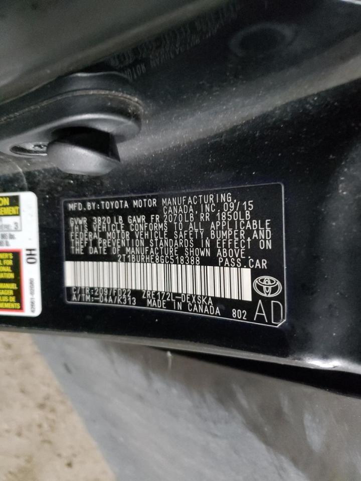 Photo 10 from auction – 2016 TOYOTA COROLLA L with VIN 2T1BURHE8GC518388