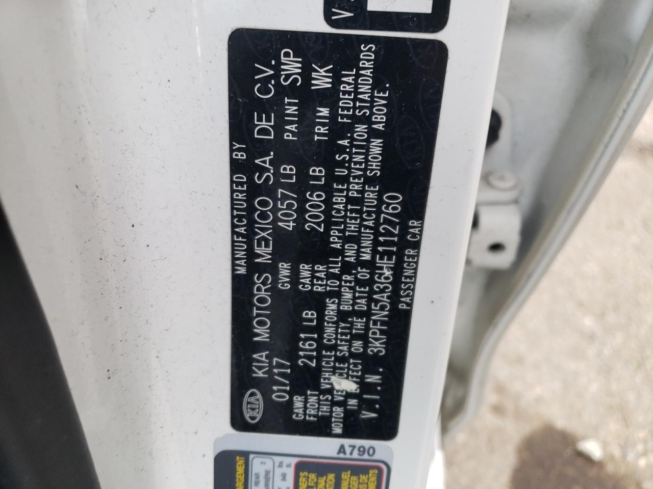 Photo 10 from auction – 2017 KIA FORTE EX with VIN 3KPFN5A36HE112760