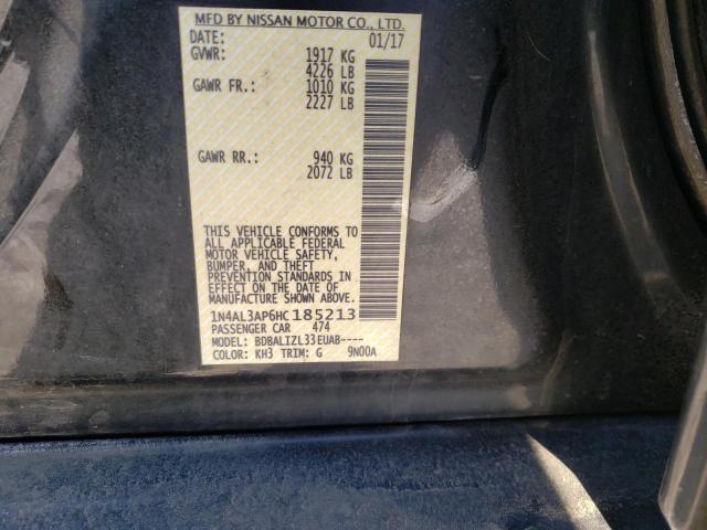 Photo 10 from auction – 2017 NISSAN ALTIMA with VIN 1N4AL3AP6HC185213