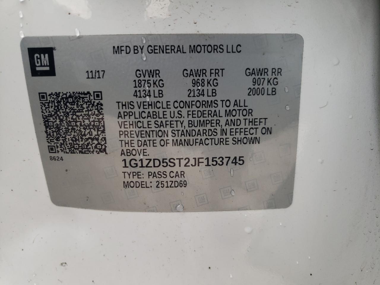 Photo 10 from auction – 2018 CHEVROLET MALIBU LT with VIN 1G1ZD5ST2JF153745