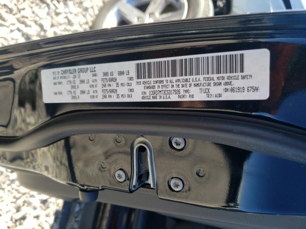 Photo 10 from auction – 2012 DODGE RAM 1500 S with VIN 1C6RD7MT3CS317926