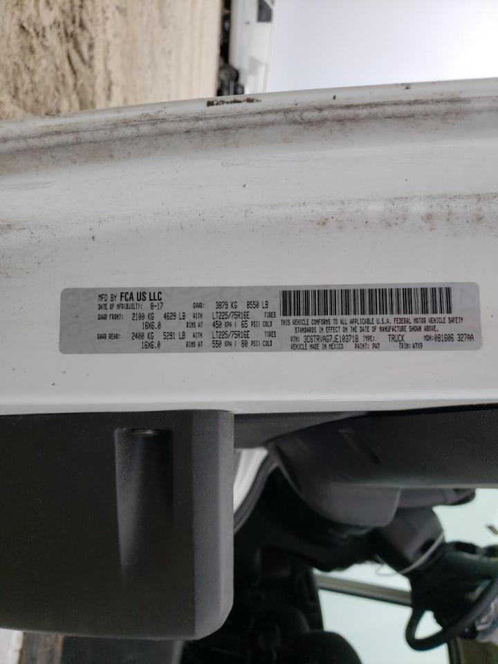 Photo 10 from auction – 2018 RAM PROMASTER with VIN 3C6TRVAG7JE103718