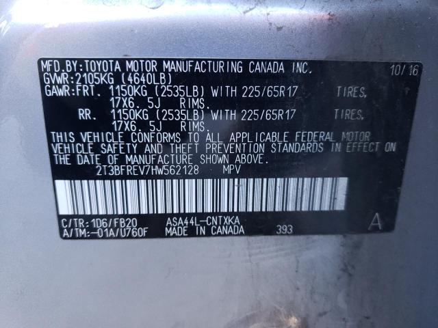Photo 10 from auction – 2017 TOYOTA RAV4 LE with VIN 2T3BFREV7HW562128